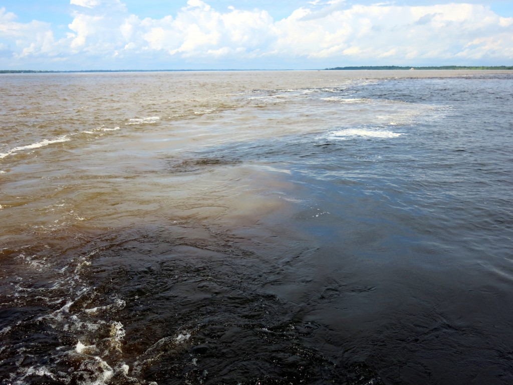 The meeting of the waters of the Amazon and the Rio Negro